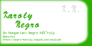 karoly negro business card